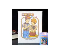 KDMD Rainy Day Fun Canvas Plaque by Steven Rhodes, 19x25cm, Retro Gift in Blue | Size: 19x25 cm KDMD Blue 19x25 cm
