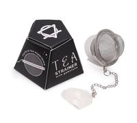 KDMD Raw Crystal Gemstone Tea Strainer - Rock Quartz in White KDMD White