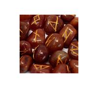 KDMD Red Aventurine Rune Stone Set in Pouch Mystical Divination Tools KDMD Red One Size