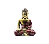 KDMD Red & Gold Bali Hand-Painted Varada Buddha Statue - Large Resin Art KDMD Red