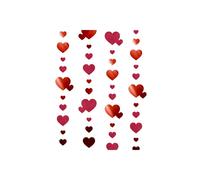 KDMD Red Heart Garland Hanging Glitter Streamer Double Sided 4M KDMD Red