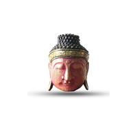 KDMD Red Shine Buddha Head Statue - Handcrafted 25cm Home Decor KDMD Red