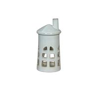 KDMD Rhea Medium Lighthouse Tealight Holder - Coastal Ceramic Decor in White KDMD White