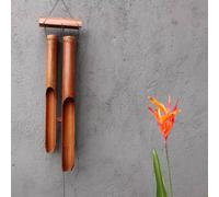 KDMD Rustic Bamboo Windchime - Natural Finish, 4 Big Tubes for Calm in Brown KDMD Brown