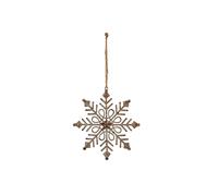 KDMD Rustic Hanging Gem Snowflake Decoration in Light Brown KDMD Light Brown