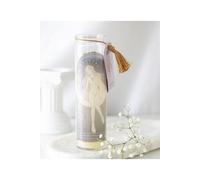KDMD Selene Goddess Tube Candle with Amethyst Crystals in Cream KDMD Cream