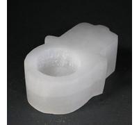 KDMD Selenite Hamsa Candle Holder in White KDMD White