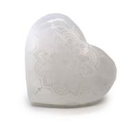 KDMD Selenite Heart - 7-8cm - Mandala Engraved in Grey KDMD Grey One Size