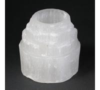 KDMD Selenite Mountain Top Candle Holder - 8 cm in White KDMD White
