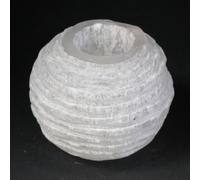 KDMD Selenite Snowball Candle Holder - 8 cm in White KDMD White