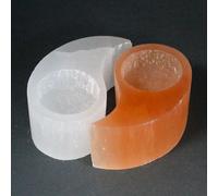 KDMD Selenite Ying Yang Candle Holder in Orange KDMD Orange