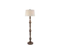 KDMD Seraphia Floor Lamp with Linen Shade - Elegant Modern Lighting in Brown KDMD Brown