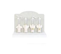 KDMD Set of 24 Angel Sentiment Ornaments on Display in White KDMD White