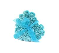 KDMD Set of 24 Blue Rose Soap Flowers Romantic Gift & Bath Dr in Aqua