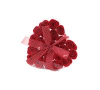 KDMD Set of 24 Luxury Soap Flower Hearts Romantic Gift & Bath Dr in Red KDMD Red
