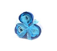 Set Of 3 Blue Wedding Rose Soap Flowers - Romantic Gift & Bath Fizz