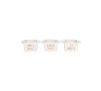 KDMD Set of 3 Ceramic Christmas Snack Bowls in Cream KDMD Cream