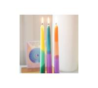 KDMD Set of 3 Dipped Aura Energy Taper Candles for Rituals & Decor KDMD Multicolor