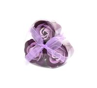 KDMD Set of 3 Lavender Rose Soap Flowers Romantic Gift & Bath Dr KDMD Lavender