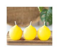 KDMD Set of 3 Lemon Shaped Candles in Yellow KDMD Yellow