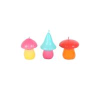 KDMD Set of 3 Mushroom Shaped Candles KDMD Multicolor