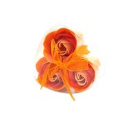 KDMD Set of 3 Soap Flower Heart Box Peach Roses KDMD Peach