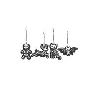 KDMD Set of 4 Black Creepy Skeleton Cookie Ornaments KDMD Black