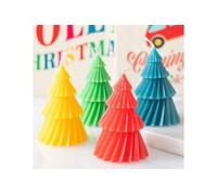 KDMD Set of 4 Colourful Christmas Tree Candles KDMD Multicolor