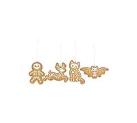 KDMD Set of 4 Creepy Skeleton Cookie Ornaments in Brown KDMD Brown