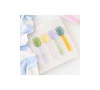 KDMD Set of 4 Pastel Glass Dessert Spoons for Ice Cream & Puddings KDMD Multicolor