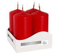 KDMD Set of 4 Pillar Candles 40x80mm - Red KDMD Red