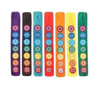 KDMD Set of 7 Wooden Chakra Incense Holders KDMD Multicolor