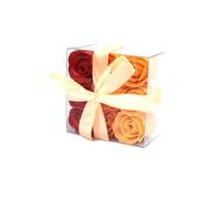 Kdmd Set Of 9 Luxury Soap Flower Roses Romantic Bath & Gift Idea In Peach Peach