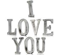 KDMD Shabby Chic Letters - I LOVE YOU (8) in White KDMD White