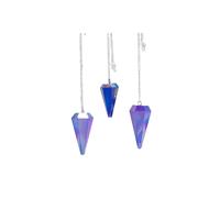 KDMD Six Sided Aurora Crystal Blue Pendulum - For Meditation & Divination KDMD Blue One Size