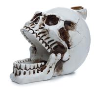 KDMD Skull with Open Mouth Backflow Incense Burner in White KDMD White