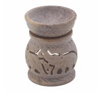 KDMD Small Soapstone Oil Burner 8cm - Elephant in Grey KDMD Grey