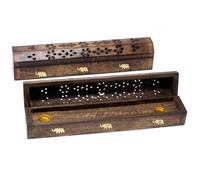 KDMD Smoke Boxes Natural Mango Wood in Brown KDMD Brown