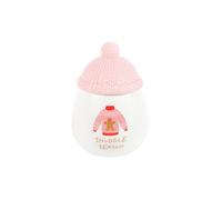 KDMD Snuggle Season Oil Burner with Pink Bobble Hat Lid for Cozy Fragrance in White KDMD White