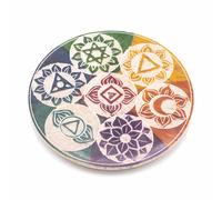 KDMD Soapstone Disc Incense Holder 10cm - Seven Chakra KDMD Multicolor