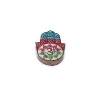 KDMD Soapstone Hamsa Incense Holder with OM Symbol-Hand Carved & Decorative KDMD Multicolor