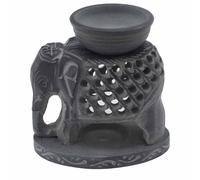 KDMD Soapstone Oil Burner 10.5cm - Standing Elephant in Grey KDMD Grey