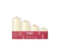 KDMD Soft Pearl Pillar Candles Pack of 4 in White KDMD White