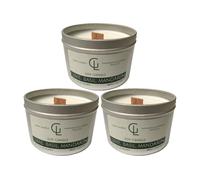 KDMD Soy Wax Container With Wooden Wick Lime Basil Mandarin Scent | Size: 3 Pack KDMD Lime 3 Pack