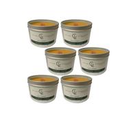 KDMD Soy Wax Container With Wooden Wick Neroli Light Scent in Light Beige | Size: 6 Pack KDMD Light Beige 6 Pack