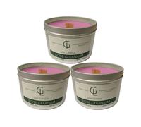 KDMD Soy Wax Container With Wooden Wick Rose Geranium Scent | Size: 3 Pack KDMD Rose 3 Pack