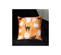 KDMD Square Halloween Ghost Cushion - Spooky Pumpkin & Bat Print Decor in Orange KDMD Orange