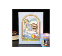 KDMD Stay Positive Canvas Plaque by Steven Rhodes - 19x25cm Retro Wall Art in Blue | Size: 19x25 cm KDMD Blue 19x25 cm