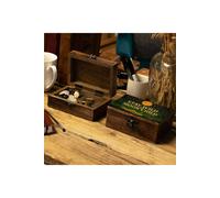 KDMD Stay Wild Moon Child Enamelled Mango Wood Box - Handmade Storage in Brown KDMD Brown