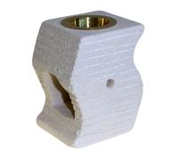 KDMD Stone Oil Burner - Stepped Wave in White KDMD White